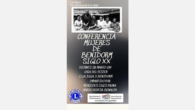 CARTEL CONFERENCIA MUJERES DE BENIDORM SIGLO XX